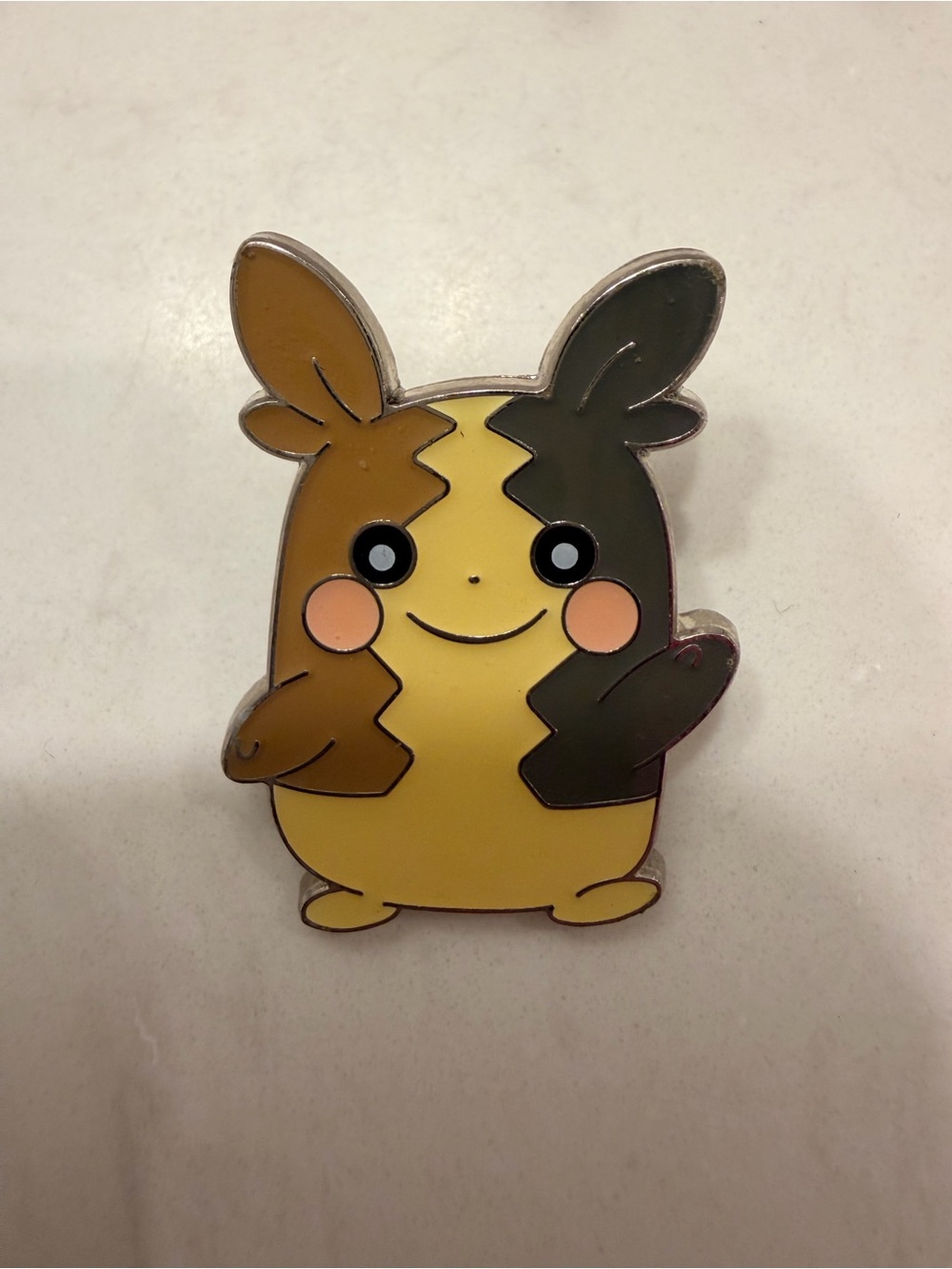 Pokemon Two-Tone Yellow, Brown & Dark Gray Morpeko Enamel Brooch